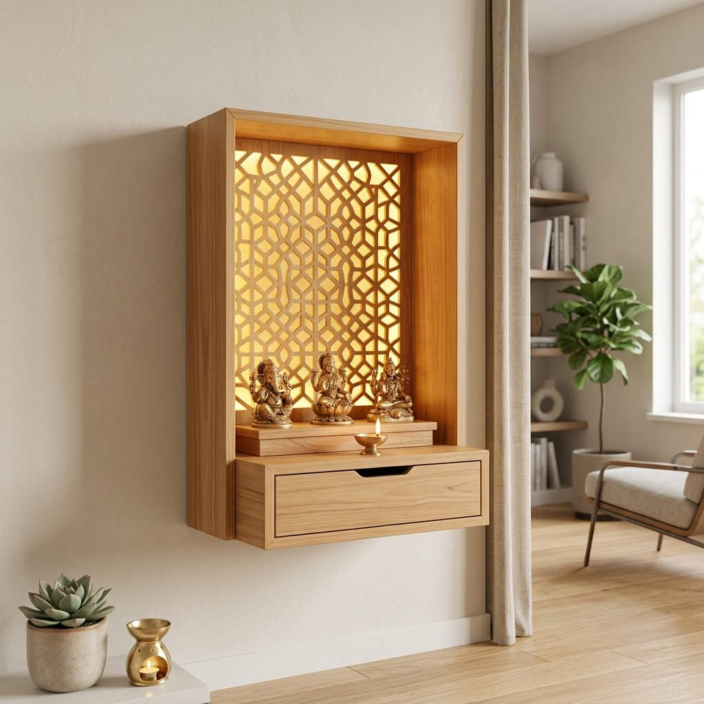 Modern Elegance Wall Mandir